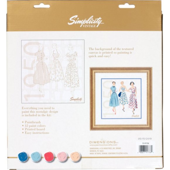 Simplicity Vintage Paint by Number Kit NIB - Picture 2 of 3